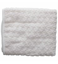 Ekru Yıldız Kabartmalı Kalın Peluş Battaniye 100*120 cm
