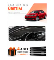 TOYOTA COROLLA E170 (2012-2018) Uyumlu Torpido Koruma Örtüsü Oto Kılıfı - Siyah Gri