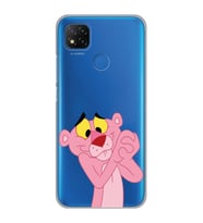 Xiaomi Redmi 9C / 10A Uyumlu Pembe Panter Tasarımlı Şeffaf Telefon Kılıfı