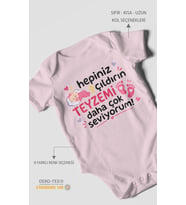 Teyzeye Özel Kısa Kollu Bebek Body %100 Pamuk