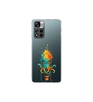 Xiaomi Redmi Note 11 Pro Plus 5G ile uyumlu Splash ahtapot tasarımlı şeffaf silikon kılıf