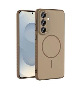 Samsung Galaxy A57 Uyumlu Kılıf M-safe Şarj Özellikli Zore Tea Kapak (Gold)