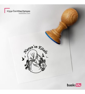 Tesettür Kadın Kişiye Özel Kitap Damgası Kitap Mührü Kaşe Kitap Mühür Özel Damga 367