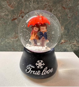 True Love Işıklı ve Müzikli Kar Küresi Büyük Boy (Mavi)