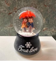 True Love Işıklı ve Müzikli Kar Küresi Büyük Boy (Mavi)