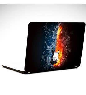Gitar Ateş ve Su Laptop Sticker 17 inch (39X27CM)