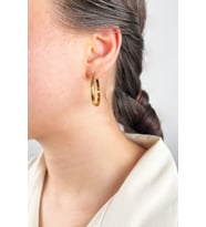 Çelik Halka Küpe 3cm - Gold