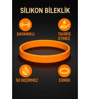 Erkek Kadın Turuncu Silikon Bileklik Sevgiliye Hediye Tahriş Yapmaz