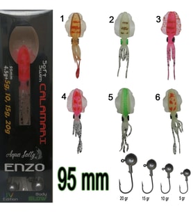 SİLİKON AHTAPOT AQUASALTY Enzo Soft Swim Calamari 95mm + Jig Head RENK:05