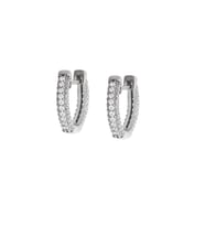 Starlight Diamond Zirkon Taşlı Mikro Halka Tasarım 925 Ayar Gümüş Küpe (Beyaz)
