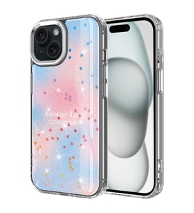 Vendas iPhone 14 Kılıf Simli Desenli Parlak Zore Task Kapak (Mavi)