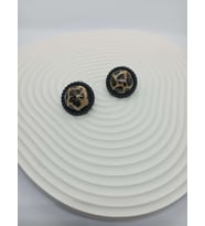 Leopar Desen Mini Yuvarlak Küpe