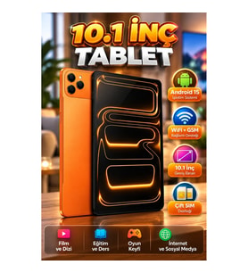 10.1 İnç Android 15 Tablet – WiFi ve GSM Bağlantı Destekli