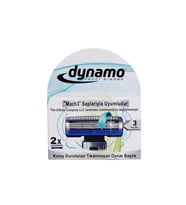 Dynamo 3 Bıçaklı Mach 3 Uyumlu Erkek Sistem Tıraş Bıçağı 2 Yedek Başlık