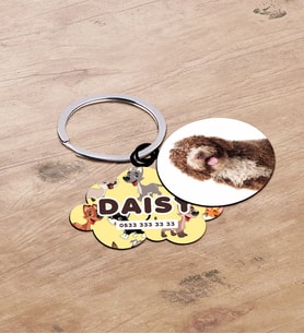 BK Gift Evcil Dostlara Özel İsimli 2’li Ahşap Pet Tasma Künyesi - Model 3-2