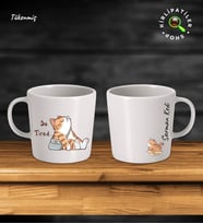 KirliPatiler Taş Kupa Fincan Üzeri Çalışan Kedi Baskılı (Model 15)