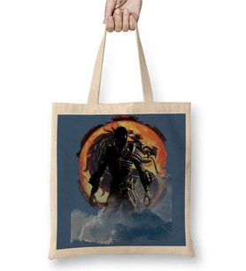 Alien Mortal Kombat Gamer Games Bez Çanta Uzun Saplı