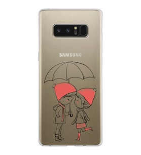 Samsung Galaxy Note 8 Kapak Aşk Tasarımlı Şeffaf Silikon Kılıf
