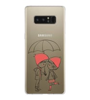 Samsung Galaxy Note 8 Kapak Aşk Tasarımlı Şeffaf Silikon Kılıf