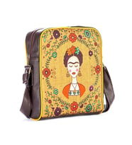 Frida Kahlo Figürlü Büyük Postacı Kol Çantası Etnik Bohem Style - Kahverengi