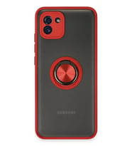Galaxy A03 Kılıf Montreal Yüzüklü Silikon Kapak - Kırmızı