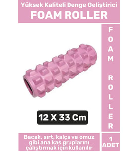 Premium Fitness Aerobik Denge Stabilite Kas Esnekliği Geliştirici Kadın Erkek Foam Roller 33 Cm