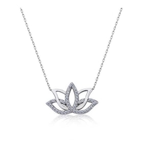 LOTUS ÇİÇEĞİ 925 AYAR GÜMÜŞ KOLYE