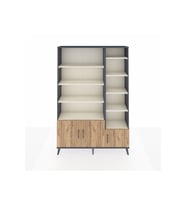 Arges Dolap 10 Raflı 3 Kapaklı 132x30x195 Antrasit-Çam/Aytaşı