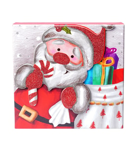 Yılbaşı Noel Baba Motifli Hediye Kutusu 17x8 cm