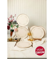 Keramika Taupe Bloom Nordıc Servis Tabağı 28 Cm 6 Adet 22528 (A.Krem)