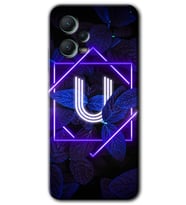 Redmi Note 12 5G Kılıf HD Desen Baskılı Kılıf - Dark Neon Yaprak U Harfi