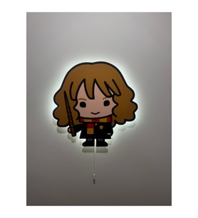 Ahşap Harry Potter Hermione Temalı Gece Lambası 32x32 cm (Krem)