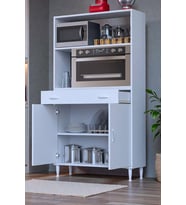 Eliusta Lunera G:100 cm Beyaz Mutfak Dolabı Çok Amaçlı Açık Bölmeli Fırın Mutfak Dolabı 100x163,4x32,5 cm