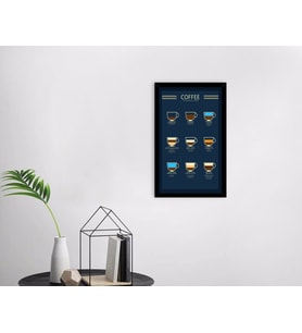 BK Home Coffee Tasarımlı Dekoratif Ahşap Siyah Çerçeveli Tablo-14
