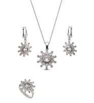925 Ayar Gümüş Kar Tanesi Set - Silver