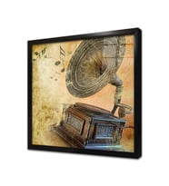 Gramofon Çerçeveli Cam Tablo