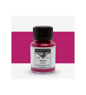 Rohrer&Klingner Kaligrafi mürekkebi Zeichentusche 29-airbrush-fırça-divit-sulu boya 50ml-702 Magenta (Çok Renkli)