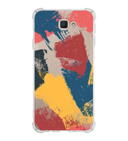 Samsung Galaxy J7 Prime  Köşe Korumalı Antişok Kapak Brush Stroke Tasarımlı Şeffaf Silikon Kılıf