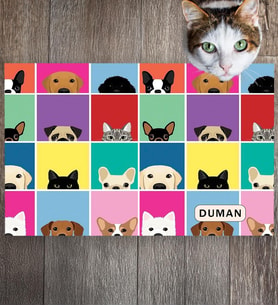 Monnhein Pet Mat – Kişiselleştirilebilir Kaymaz Mama Altlığı, 50x35 cm