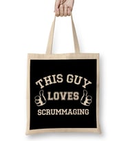 Rugby Union This Guy Loves Scrummaging Six Nations Logo Bez Çanta Uzun Saplı