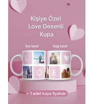 Kişiye Özel Love Desenli Kupa