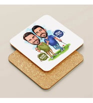 Kişiye Özel Golf Seven Sıkı Dostlar Karikatürlü Bardak Altlığı