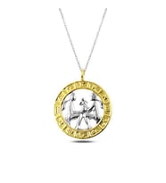 Gümüş Gold İkizler Burcu Kolye