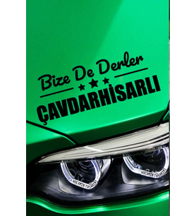 Kütahya Çavdarhisar Siyah Araç Sticker  Kütahya Bize De Derler  Çavdarhisarlı 40x15 cm Oto Sticker