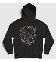 Presmono Unisex Siyah Scorpio Zodiac Hediye Akrep Burcu Kapüşonlu Sweatshirt 529611tt