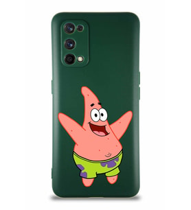 Realme 7 Pro Soft Premier Kapak Patrick Yıldız Tasarımlı Silikon Kılıf - Yeşil (Şeffaf)