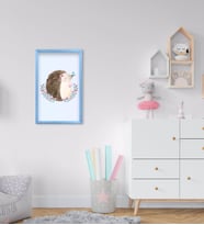 BK Home Sevimli Kirpi Tasarımlı Dekoratif Mavi Ahşap Çerçeveli Çocuk Odası Tablo-2