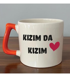 Kızım Da Kızım Baskılı Kadınlar Günü Turuncu Kulplu D Kupa