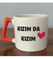 Kızım Da Kızım Baskılı Kadınlar Günü Turuncu Kulplu D Kupa