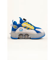 Mavi 4 Tekerlekli -Teker Işıklı -İçe Kapanmalı Tekerlekli Paten Spor Ayakkabı - Tekerlekli Sneakers Seferi